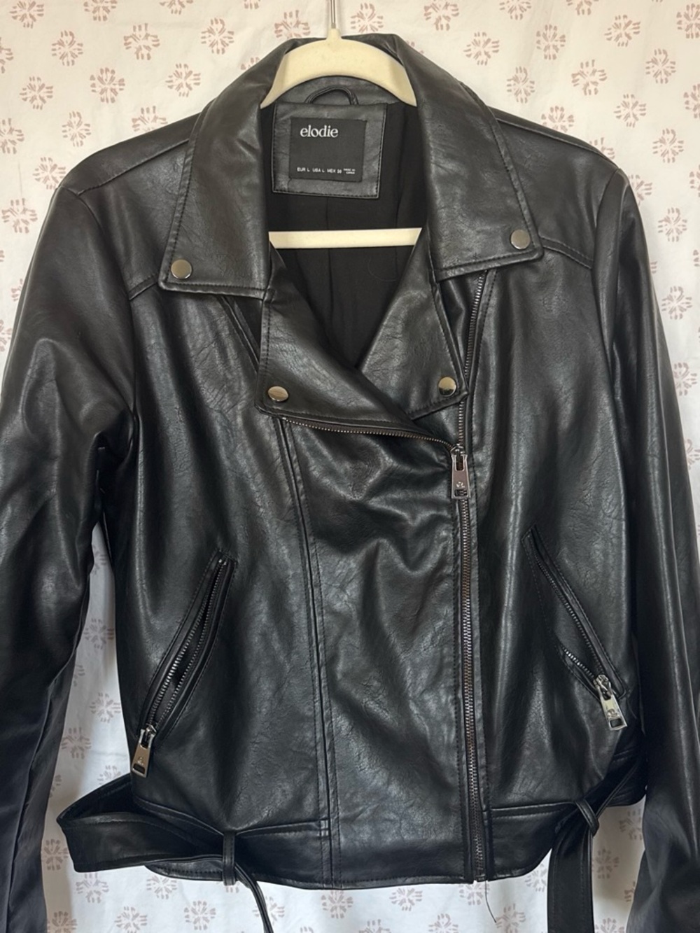 Elodie Black Faux Leather Moto-Style Jacket